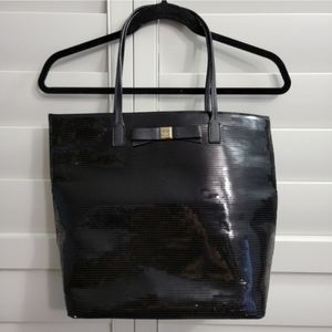 Kate Spade Salinas Place black full sequin open tote bag